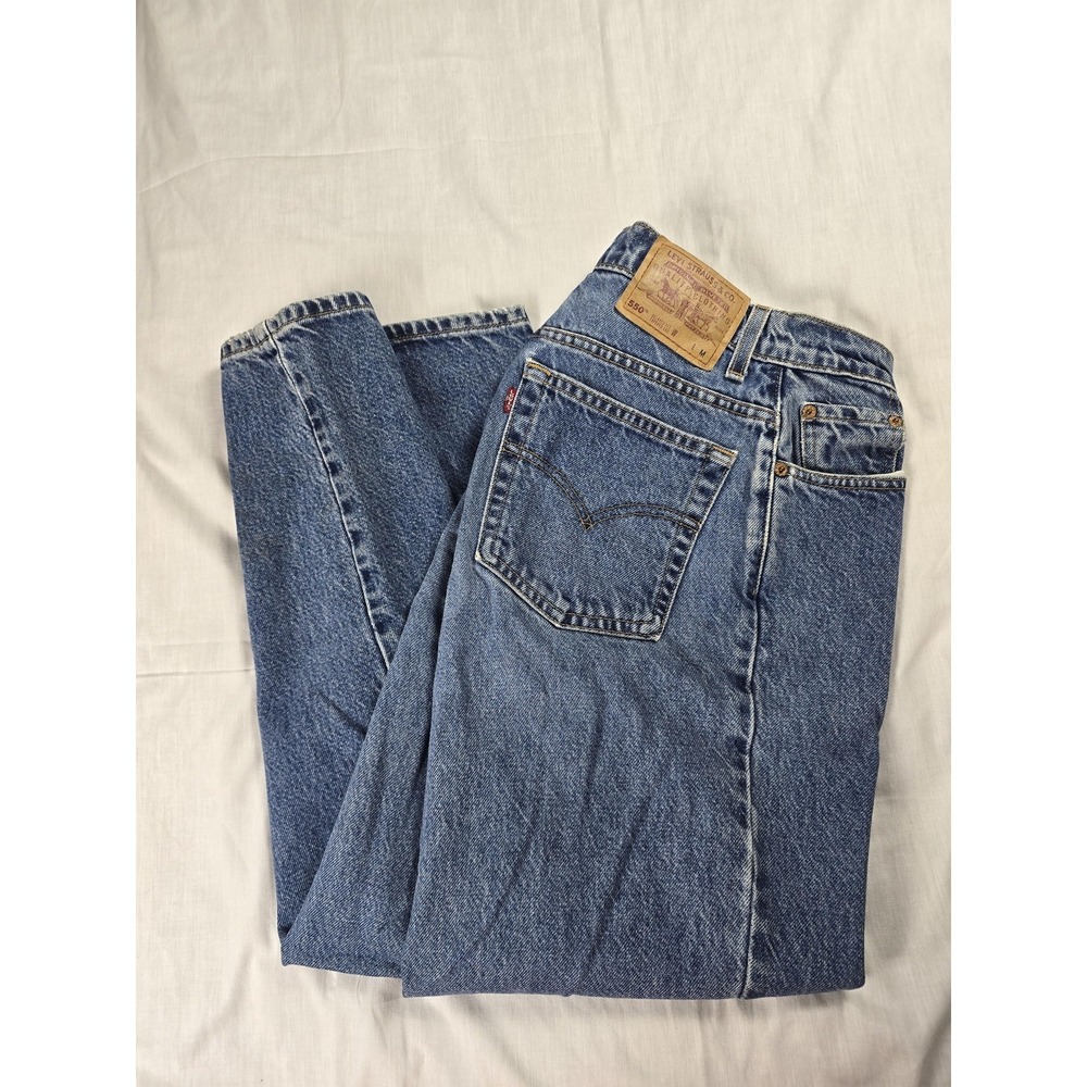 Levis 550 Jeans Womens 10P Blue Med Wash High Rise Relaxed Tapered Denim 30x28